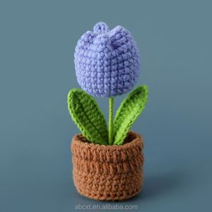 Planta de Tulipán Tejida a Crochet en Maceta, Decoración para el Hogar y Hotel, Regalo para Graduación, Día del Padre, Día de la Madre, Navidad, Halloween - Product Image 2