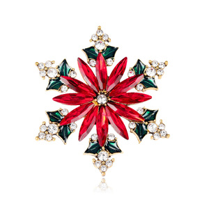 MY02 Cristal Floco De Neve Broches Pins Set <span class=keywords><strong>DIY</strong></span> Casamento Bouquet Broches Kit Red Rhinestone Natal broche - Product Image 3