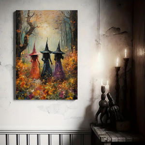 <span class=keywords><strong>Dipinti</strong></span> <span class=keywords><strong>di</strong></span> opere d'arte della strega <span class=keywords><strong>di</strong></span> Halloween su tela decorazione per ufficio soggiorno - Product Image 3