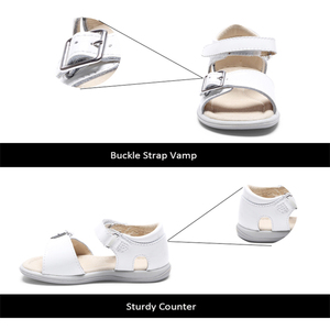Choozii OEM Designer altri <span class=keywords><strong>sandali</strong></span> <span class=keywords><strong>sandali</strong></span> estivi per bambini in vera pelle <span class=keywords><strong>sandali</strong></span> con tacco piatto con fibbia fantasia bianca per ragazze - Product Image 2
