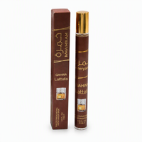 Spray de parfum unisexe marron mocha pour réception de bal masqué, avec stylo vaporisateur et étui de luxe durable