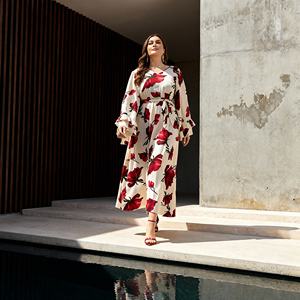 Vestido Abaya de Poliéster de Color Sólido de Alta Calidad para Mujeres Musulmanas, Diseño Personalizado, Proveedor Mayorista - Product Image 3