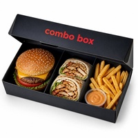 Boîte à emporter personnalisée avec logo, compostable, pour poulet frit, frites, combo burger