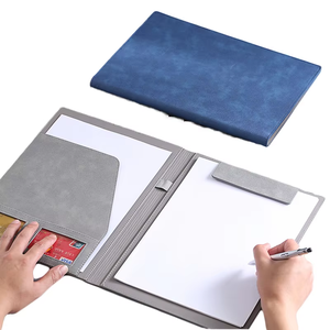 Tùy chỉnh A4 Kích thước PU da Chất kết dính trình bày thư mục tập tin với thẻ Túi cho giấy tài liệu - Product Image 1