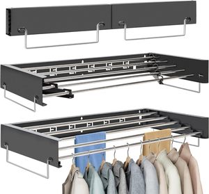 Tendedero de Ropa Retráctil de Pared con Capacidad para 60 Libras - Product Image 1