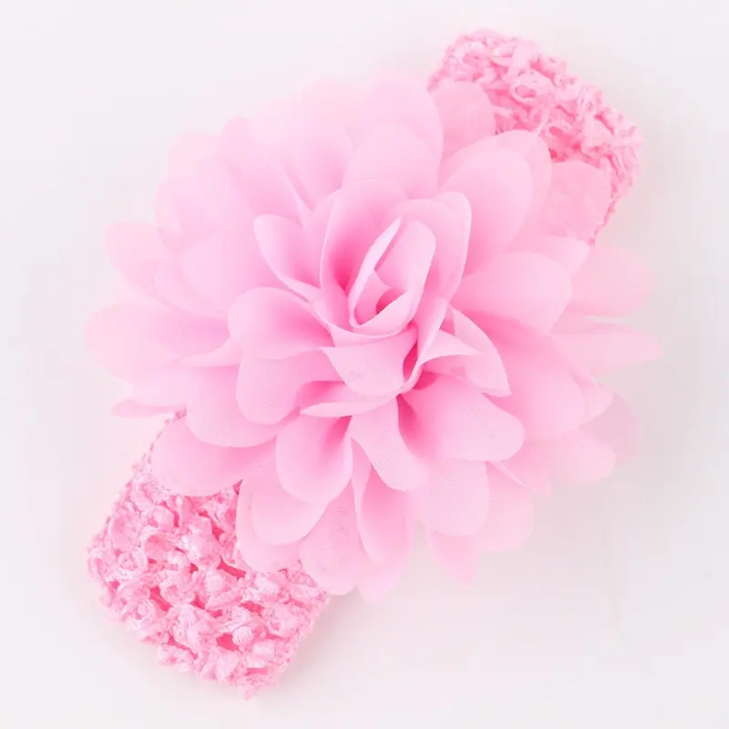 Baby girl hair accessories 10cm chiffon flowers various colors bowknot headband handmade baby headband