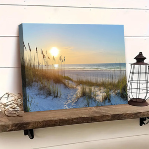 Décor <span class=keywords><strong>de</strong></span> soirée côtière: <span class=keywords><strong>coucher</strong></span> <span class=keywords><strong>de</strong></span> <span class=keywords><strong>soleil</strong></span> <span class=keywords><strong>sur</strong></span> <span class=keywords><strong>la</strong></span> plage <span class=keywords><strong>de</strong></span> sable et <span class=keywords><strong>la</strong></span> <span class=keywords><strong>mer</strong></span> impression toile oeuvre pour <span class=keywords><strong>la</strong></span> décoration intérieure 1.5 pouces d'épaisseur - Product Image 5