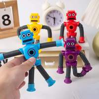 Mainan Robot Teleskopik Sucker Robot yang Selalu Berubah Bentuk, Tabung Peregangan Bercahaya, Mainan Pelepas Stres yang Menyenangkan, Hadiah Mainan Teleskopik
