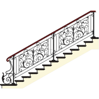 Wagons d'escalier en fer forgé, Design de luxe, grille pour la maison, livraison gratuite
