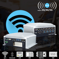 DC 9-36V Stromversorgung Eingebetteter Lüfterloser Industrie-Mini-Box-PC mit 2*LAN, 8*USB, 6*COM, 1*HDMI, 1*DP, 1*DVI