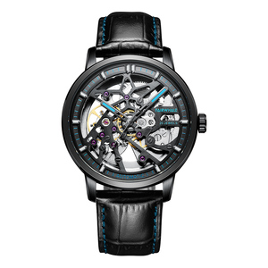 Relojes mecánicos de esqueleto, <span class=keywords><strong>reloj</strong></span> mecánico con movimiento <span class=keywords><strong>Visible</strong></span> Tourbillon, relojes impermeables de acero inoxidable 316l - Product Image 1