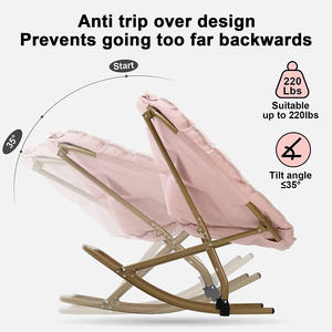 Vente en gros Chaise soucoupe confortable et douce Offre Spéciale portable Chaise transat bébé Chaise berçante rose moderne pour adultes Salon - Product Image 3