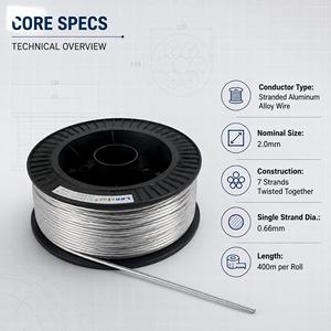 Famoso <span class=keywords><strong>Filo</strong></span> in Lega di Alluminio Lanstar di Alta Qualità Certificato, 400m Multi Stand 2.0mm <span class=keywords><strong>per</strong></span> <span class=keywords><strong>Recinzioni</strong></span> Elettriche da Esterno - Product Image 6