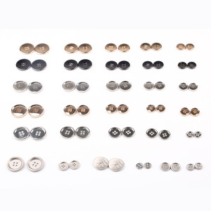 High End Metal Four Hole Buttons Round Alloy Nickel Free Hand Sewn For Suits Coats Trench Coats Garments - Product Image 1