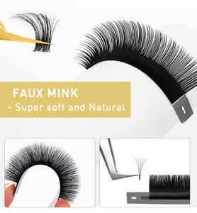 मेडी निजी लेबल सॉफ्ट रूसी वॉल्यूम आईलेश एक्सटेंशन ट्रे थोक डार्क मैट काले रेशम मिनी - Product Image 4