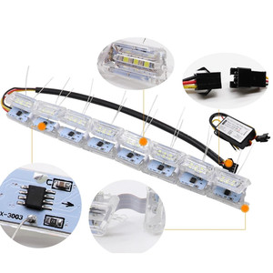 Luces diurnas para automóvil (DRL), luces de cristal en forma de lágrima, luces direccionales de doble color (blanco/amarillo), luces direccionales retráctiles - Product Image 5