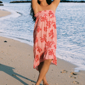 Robe décontractée surdimensionnée à volants, imprimé bohème personnalisé, en lin et coton de haute qualité - Product Image 5