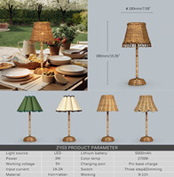 Lampe de table sans fil en rotin naturel, batterie 5000 mAh, abat-jour en bambou personnalisé, LED, décoration de maison, hôtel, nuit