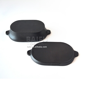 Rôtissoire <span class=keywords><strong>rectangulaire</strong></span> <span class=keywords><strong>en</strong></span> <span class=keywords><strong>fonte</strong></span> 2 <span class=keywords><strong>en</strong></span> 1 avec couvercle de gril Poêle à cuire Multi Baker Casserole Lasagne Poêle à pain <span class=keywords><strong>en</strong></span> <span class=keywords><strong>fonte</strong></span> - Product Image 6