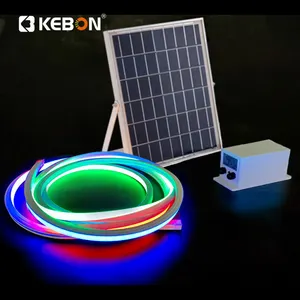 High Quality 60leds/m Yard Park Holiday Decorative Outdoor IP67 Waterproof Led Neon Solar Panel Light Strip