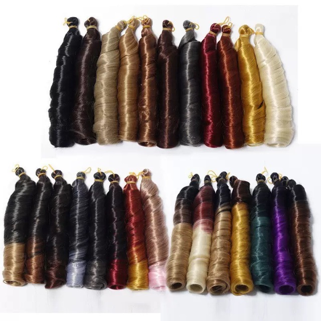 Short Bobo Hairstyle French Curl Silky Curly Box Braiding Synthetic Crochet Hair Extension for Women Black Color Bouncy