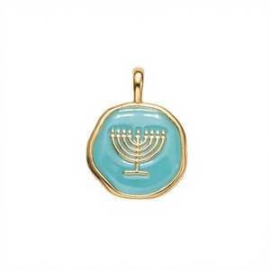 Collar con Colgante de Menorá de Plata de Ley 925, Chapado en Oro, con Circonita y Esmalte, Amuleto Judío, Regalo para Hanukkah o Bar Mitzvah - Product Image 4