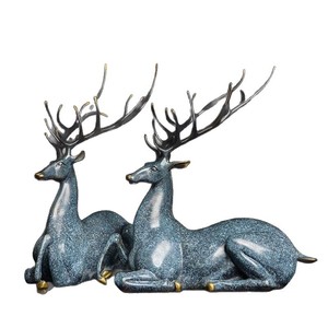 Escultura de Ciervo en Cobre y Oro, Figura Animal Hecha a Mano, Decoración para Sala de Estar, Regalo - Product Image 5