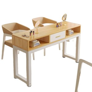 Modern <b>White</b> Nail Table Wooden Salon <b>Vanity</b> <b>Desk</b> with Drawer Storage Workbench for Beauty Studio - Product Image 5