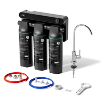 Purificateur d'eau manuel à membrane UF à 3 étages de 1/4 pouce, ultrafiltration sous l'évier, coton PP, bloc de carbone