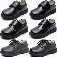 Chaussures décontractées unisexes rétro en cuir noir, style étoile, plates, pour l'école, les garçons, les filles, les affaires, le campus et les soirées.