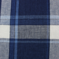 Tissu matelassé populaire en lin et coton à carreaux tissés, imprimé sur mesure, pour veste en jean, tissu à carreaux teint en fil INDIGO