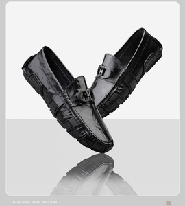 Gongyang Men's Shoes British <b>Style</b> Business Casual Shoes Breathable Soft-Soled Slip-On Loafers <b>Head</b> Rubber Outsole Autumn Live - Product Image 6