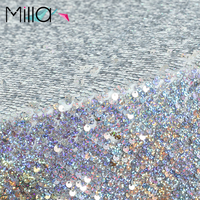 Linge de table en maille de sirène à paillettes argentées scintillantes pour les événements et les mariages