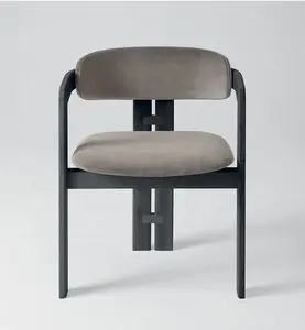 Silla de Comedor Nórdica Moderna Minimalista de Madera Maciza Retro con Brazos Curvos, Muebles para el Hogar Súper Cómodos - Product Image 1