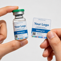 Étiquettes autocollantes en vinyle blanc imperméable pour flacons d'acide hyaluronique et peptides lyophilisés de 1 ml, 2 ml, 3 ml avec code QR