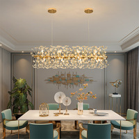 Anneaux décoratifs lustre en cristal led de luxe moderne et suspension pour restaurant