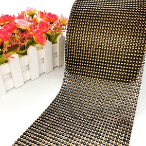 Shiny 30 Row Ss3.5 Pha Lê Lct Màu Đá Lưới Đen Nhựa Cơ Sở Strass Rhinestone Ribbon Cuộn Cho Trang Trí Đám Cưới - Product Image 6