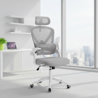 Nouvelle chaise de bureau ergonomique pivotante en maille gris clair avec accoudoirs pour le bureau à domicile et la salle de réunion