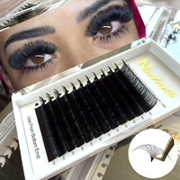 Extensions de cils noir mat en gros 0.03, extensions de cils individuels en cachemire, fournitures en vrac, plateaux de cils à marque privée, échantillons