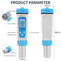 Testeur de qualité de l'eau professionnel 6-en-1 PH/EC/TDS/Salinité/S.G/Température, contrôle intelligent par application, détecteur haute précision
