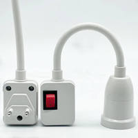 Douille de lampe universelle E27 ABS avec interrupteur, adaptateur d'extension flexible, prise EU/US/UK 100-240V