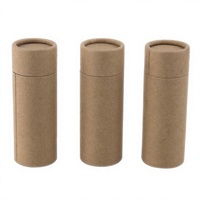 Boîtes rigides rondes personnalisées biodégradables pour baume à lèvres, avec doublure en éponge, en tube de papier kraft