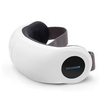 Augenmassagegerät mit 4 Modi, Airbag-Vibration, Wärmekompression, Schlafmusik, USB-Aufladbar für Augenentlastung