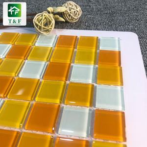 למעלה-כיתה צהוב לערבב לבן פסיפס לערבב צבע מבריק זכוכית פסיפס אריחי עבור מלון קישוט - Product Image 5