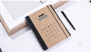Multifunctional Spiral Notebook Solar <strong>Calculator</strong> <strong>Pen</strong> Creative Minimalist A5 Size Portable Stationery Kraft Paper Diary <strong>Notepad</strong> - Product Image 3
