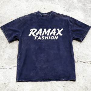 T-shirt personnalisé avec logo, vintage, uni, à épaules tombantes, en coton, délavé, pour homme, impression sur t-shirt, délavé à l'acide, surdimensionné - Product Image 3