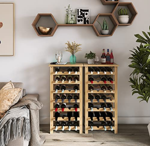Porte-bouteilles en bambou pour 28 bouteilles, présentoir avec étagères de <span class=keywords><strong>rangement</strong></span> sur pied pour cuisine, garde-manger, <span class=keywords><strong>cave</strong></span>, bar - Product Image 3