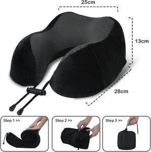 Almohada de Viaje en Forma de U con Espuma Viscoelástica Personalizada, Almohada de Masaje Portátil para el Cuello con Antifaz - Product Image 5