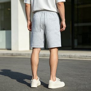 Shorts amples en molleton de coton pour hommes, coupe large, personnalisables avec logo, 420 g/m², style décontracté, vêtements pour hommes - Product Image 2