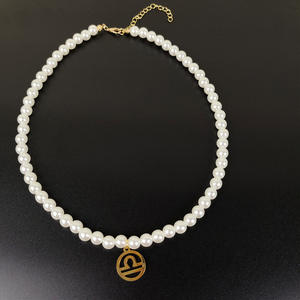 Colliers à pendentifs Go Party 12 Horoscope Colliers à chaînes de perles Bijoux en acier inoxydable Collier de signe du zodiaque pour femmes filles - Product Image 6